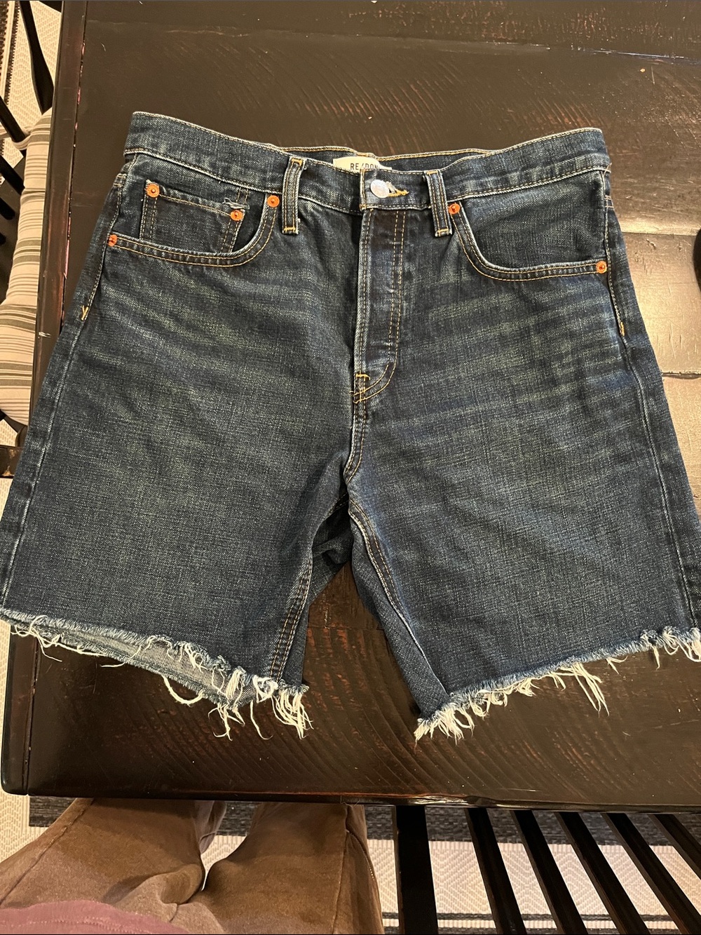 Women’s Re/Done Dark Blue Denim Cutoff Shorts size 26